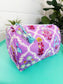 Purple Wildflowers Quilted Cosmetic Bag