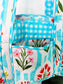 Aqua Garden Party Quilted Mini Duffle Bag