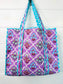 Purple Wildflowers Quilted Travel Tote