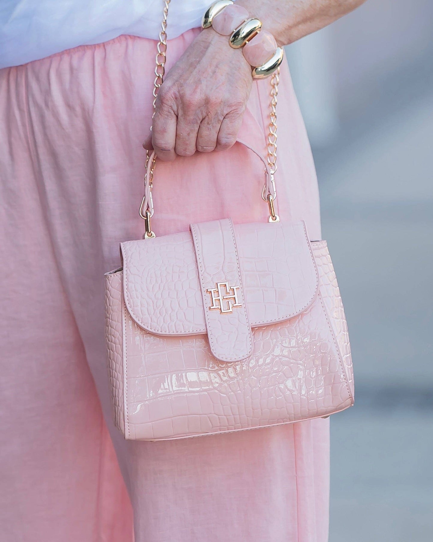 Tucker Handbag Blush Patent -Caroline Hill