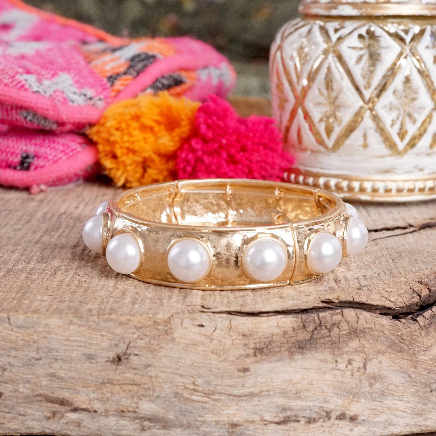 Eternity Statement Bangle Pink