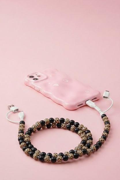 Beaded Multi Charger, Leopard