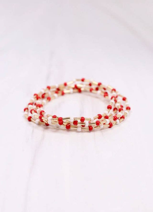Hardy Bracelet Set RED WHITE: Default